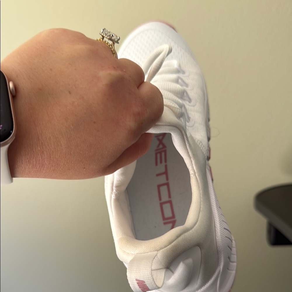 Nike White and Pink Athletic Shoes Modern Mesh Design - Nike Metcons - Picture 6 of 6